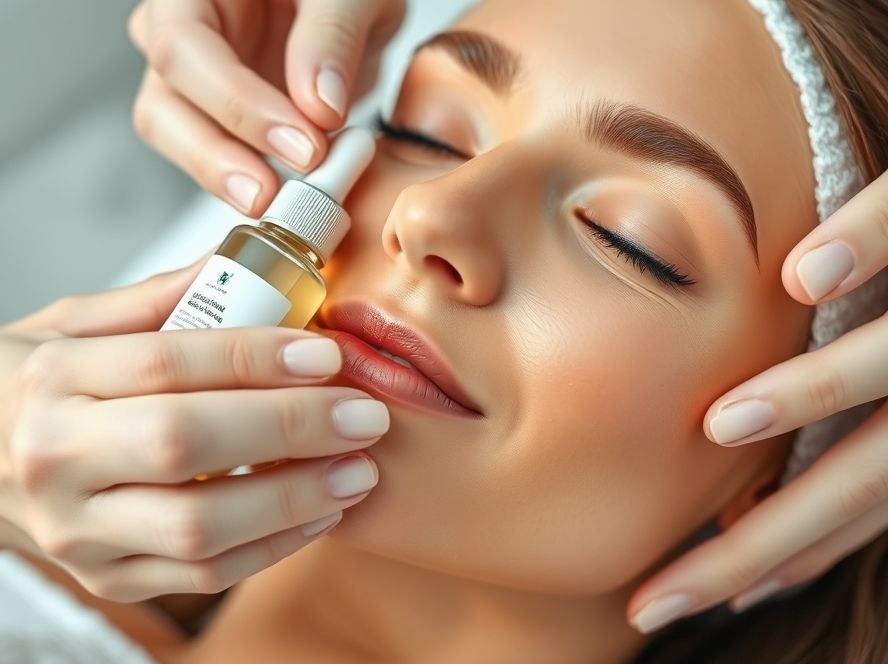 A close-up of a relaxing custom facial for a client from Newport Beach
